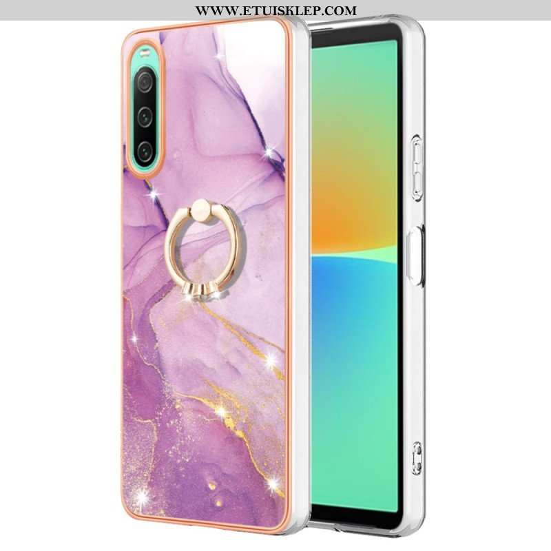 Etui do Sony Xperia 10 IV Marmur Ze Wspornikiem Pierścienia